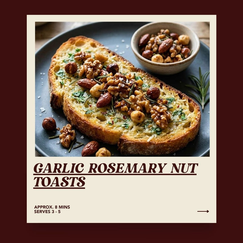 Garlic Rosemary Nut Toasts