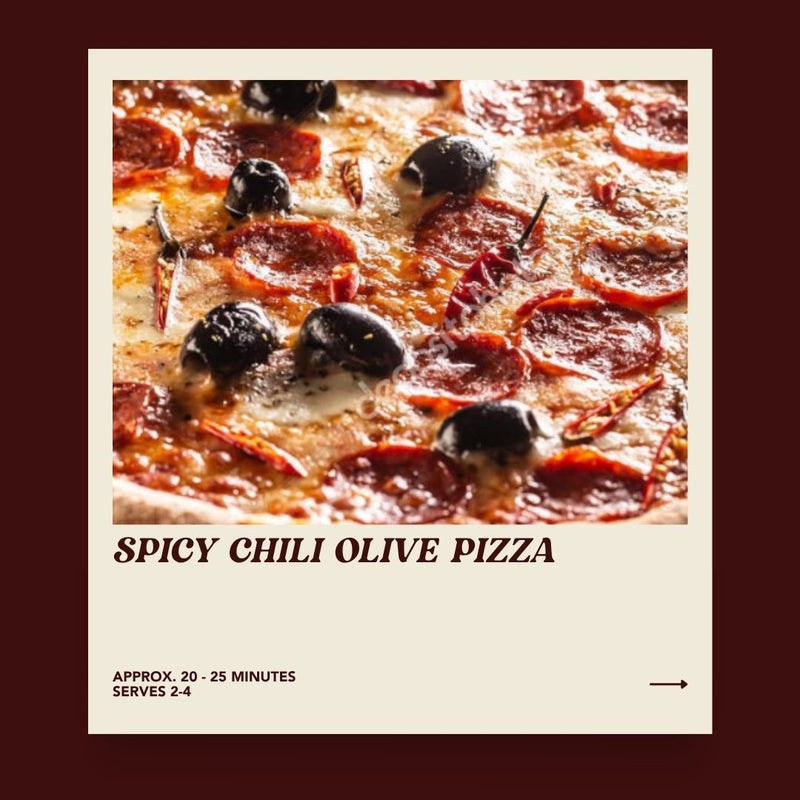 Spicy Chili Olive Pizza with Fresh Mozzarella