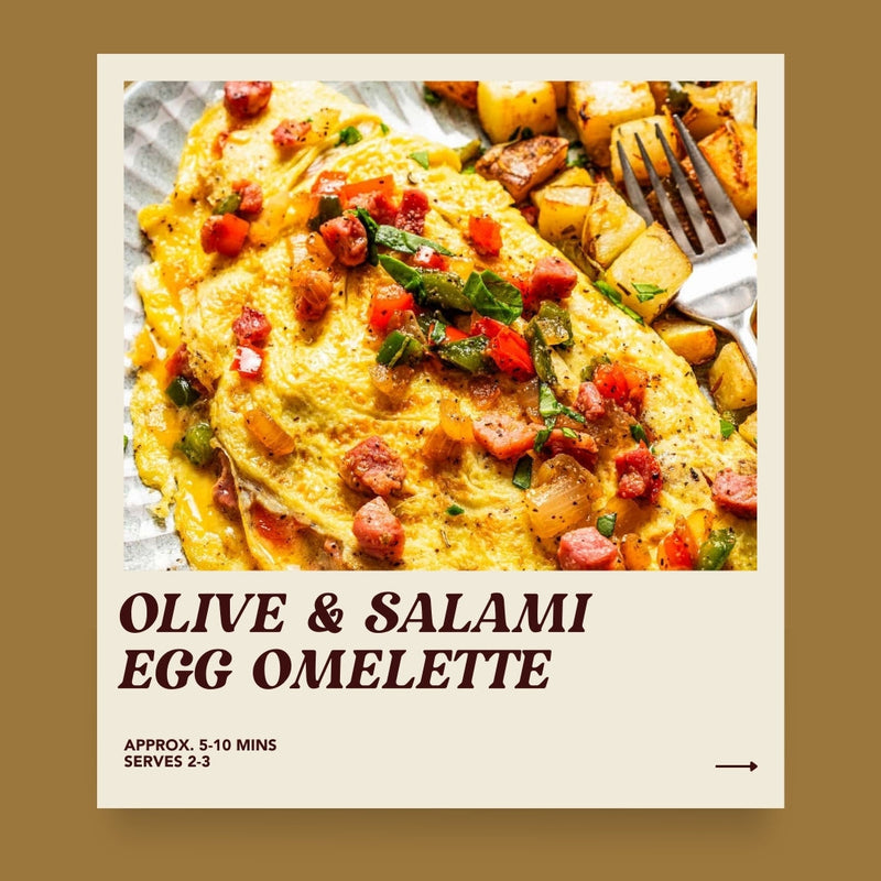 Olive & Salami Egg Omelette