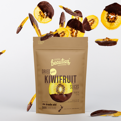 Little Beauties Dried Kiwifruit dipped in dark chocolate
